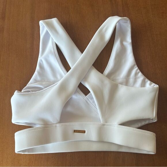 Cleo Harper White Cross-Back Sports Bra Size XS - Picture 5 of 7